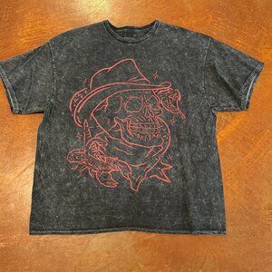 Social Collision Cowboy Skull Gray T-shirt Size XL